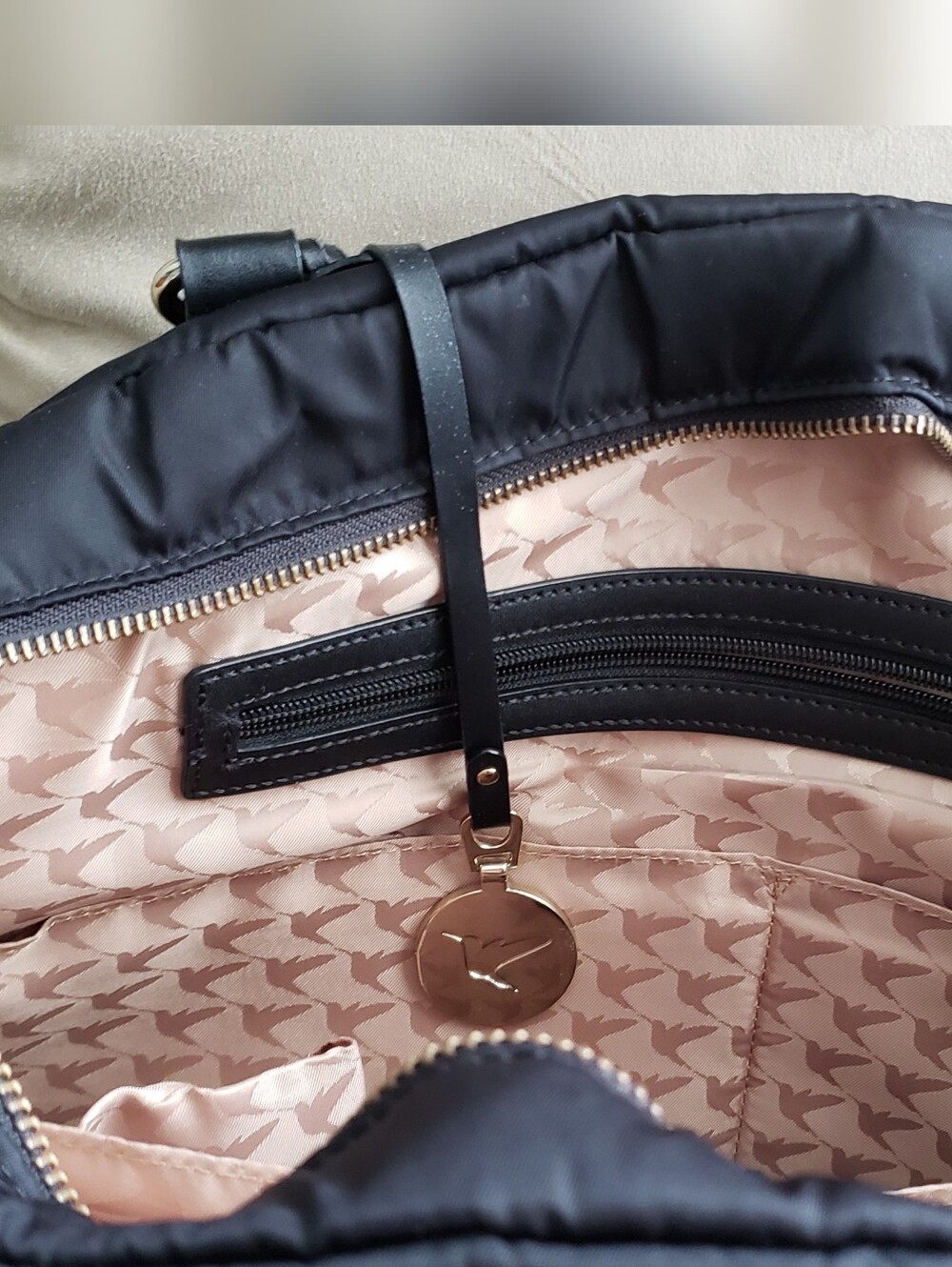 Lo & Sons The O.G. Travel Bag Black Nylon Gold Tote Weekender Laptop - Picture 9 of 16